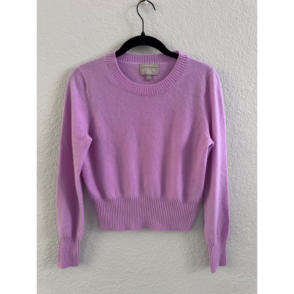 J.Crew Cashmere Cropped Fit Sweater Orchid Purple BG654 Womens XS